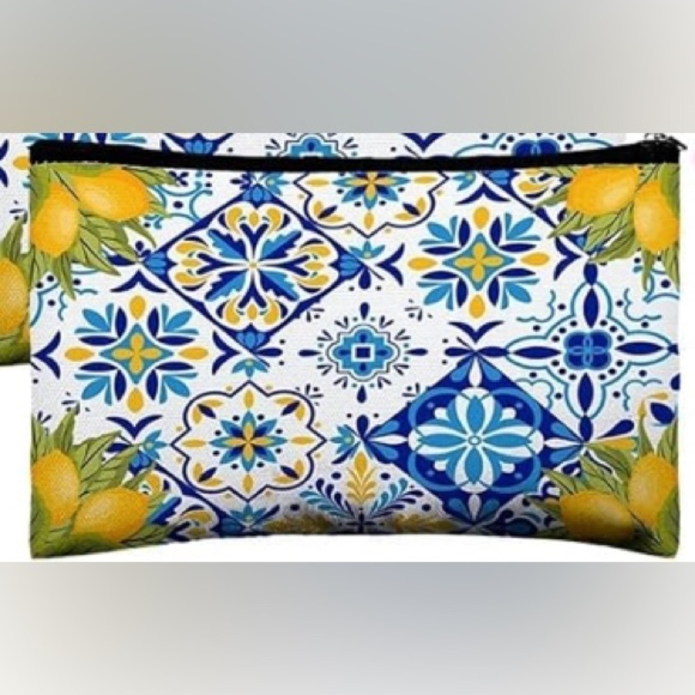Lemon Print Cosmetic Pouch